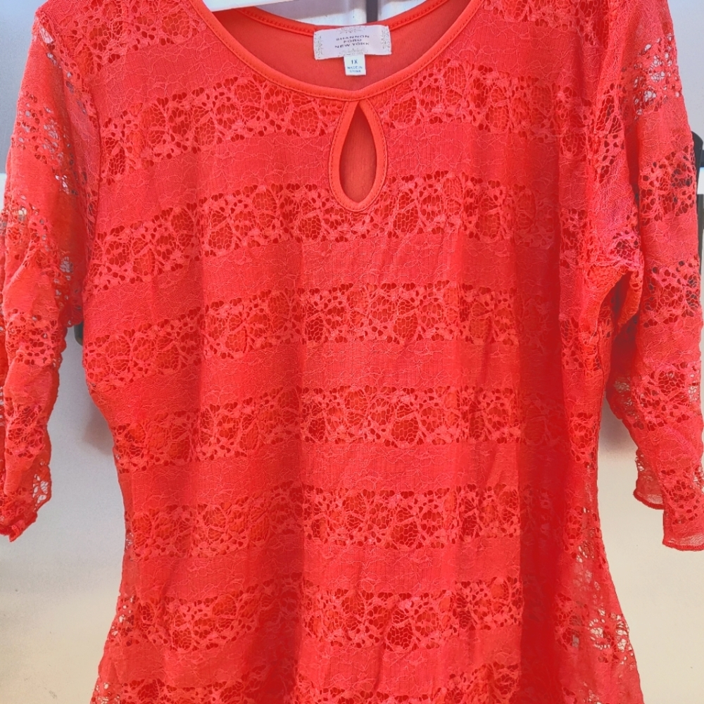 Orange Lace Blouse